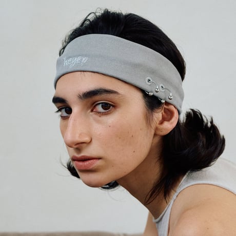 Pierced Sweatshirt Headband (LIGHT GRY)