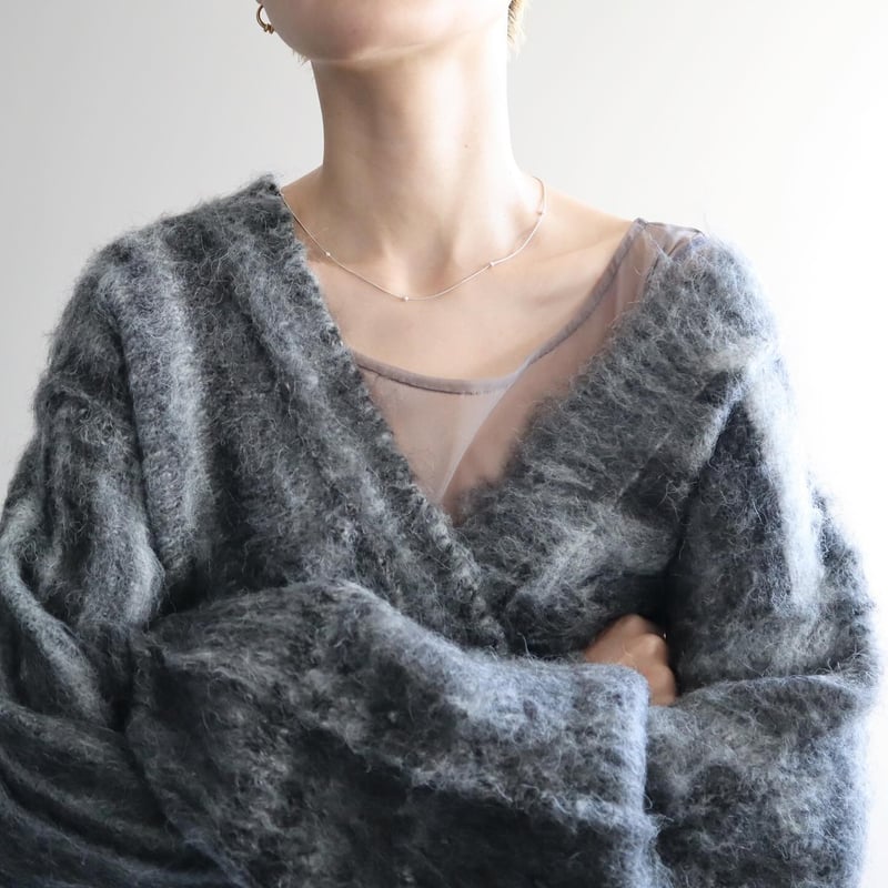 Patch Large Cardigan (Gray) | Tavy STORE