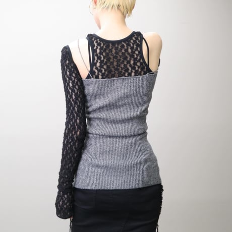 Stretch Lace Tops & Sleeve (BLACK)