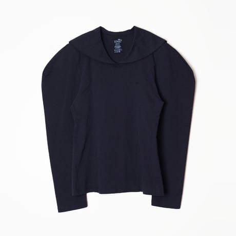 SUPER FINE DRY SAILOR COLLAR L/S TOPS (NAVY)