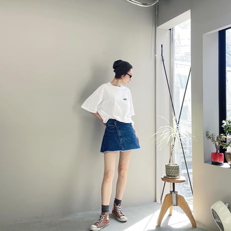 Denim mini skirt  (INDIGO)