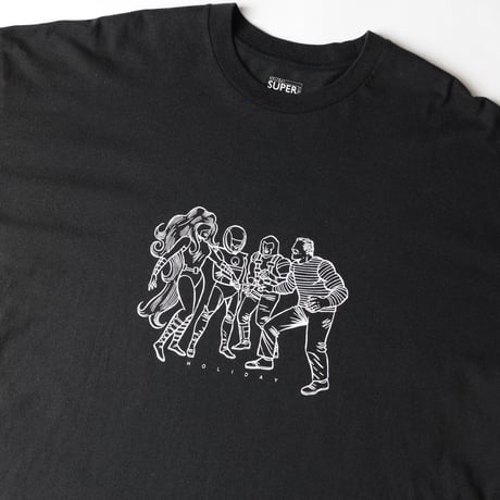 SUPER FINE S/S T-SHIRT - HEROES (BLK)