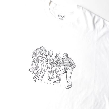 SUPER FINE S/S T-SHIRT - HEROES (WHT)