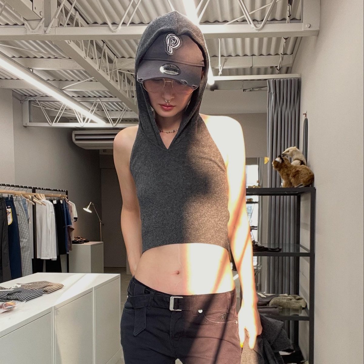 Cropped Hoodie Knit Top | Tavy STORE