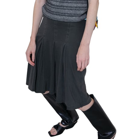 Pleated Jersey Skirt  (Gray)