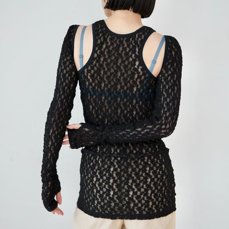 Stretch Lace Tops & Sleeve (BLACK)