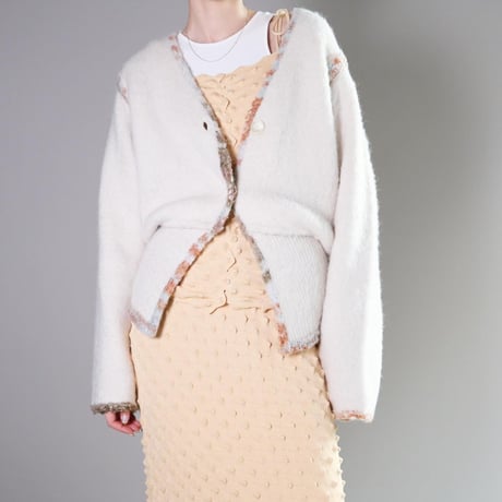 PERVERZE Face Hand Knit Cardigan / Gray Face Hand Knit Cardigan