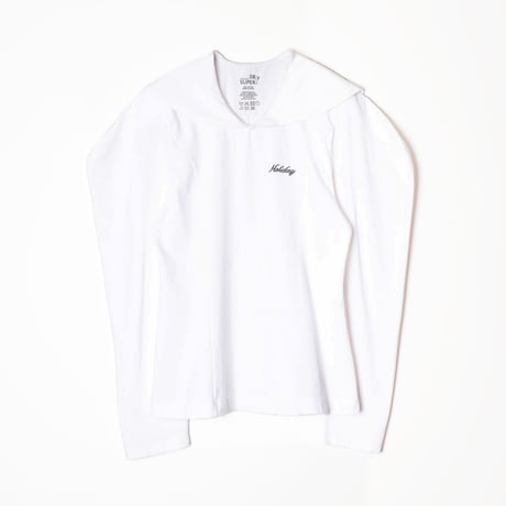 SUPER FINE DRY SAILOR COLLAR L/S TOPS (WHT)