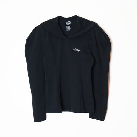 SUPER FINE DRY SAILOR COLLAR L/S TOPS (BLK)