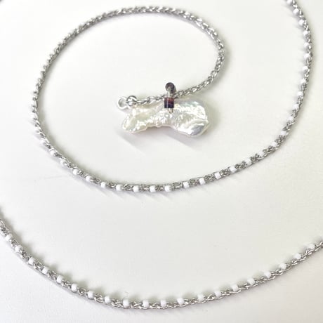 haze salts with soluna metallic crochet necklace & bodychain (WHT)