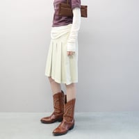 Pleated Jersey Skirt  (Beige)