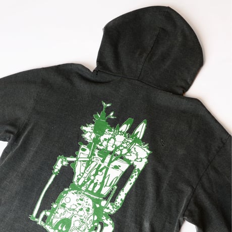 SUPER FINE DRY DAMAGE L/S HOODED DRESS (BLK)