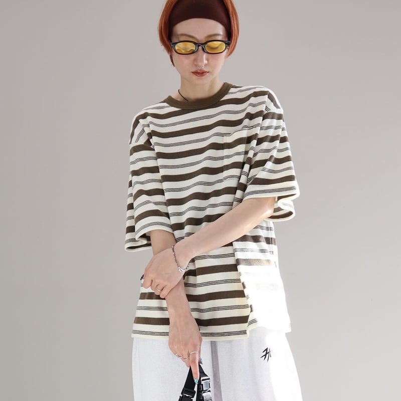 Pile Border Pocket Tee (IVORY) | Tavy STORE