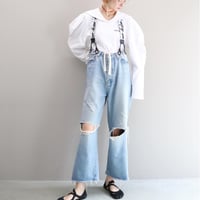SUPER FINE DRY SAILOR COLLAR L/S TOPS (WHT)