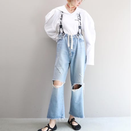SUPER FINE DRY SAILOR COLLAR L/S TOPS (WHT)