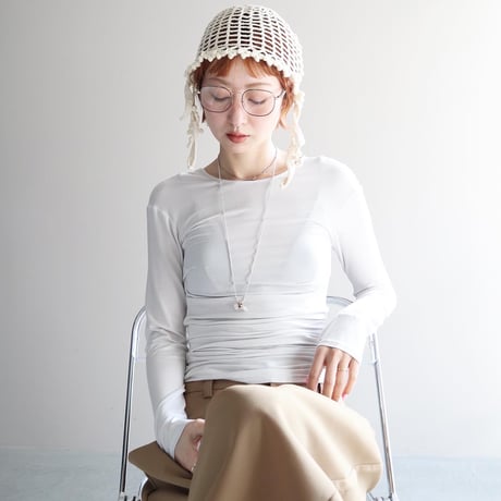 Lyocell Knot Back Tuck Side Top (Ice)