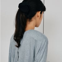 Cuffed Rose Scrunchie (BLACK)