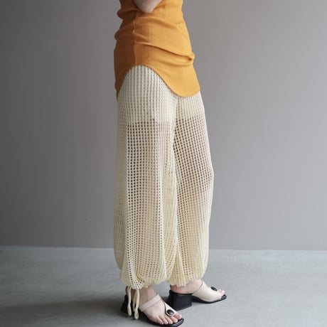 Wide mesh pants - Ivory