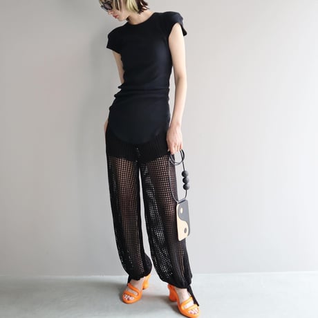Wide mesh pants - Black