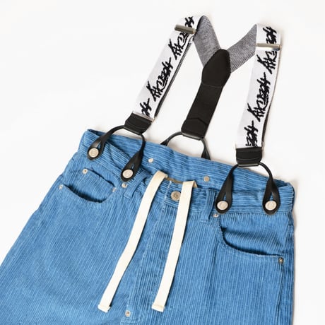DAMAGE CORDUROY SUSPENDER PANTS (BLUE)