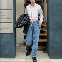 DAMAGE CORDUROY SUSPENDER PANTS (BLUE)