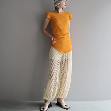 Wide mesh pants - Ivory