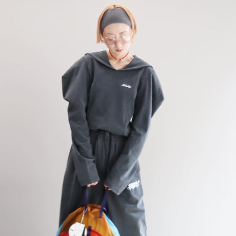 SUPER FINE DRY SAILOR COLLAR L/S TOPS (BLK)