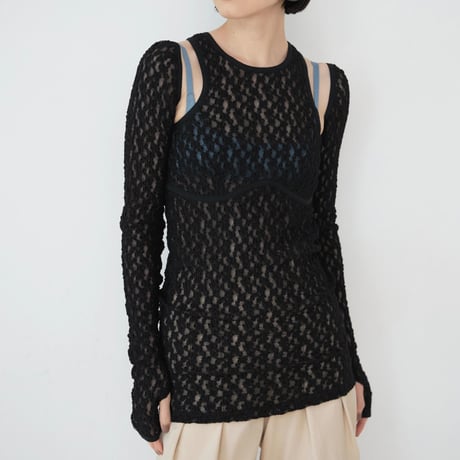 Stretch Lace Tops & Sleeve (BLACK)