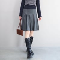 Pleated Jersey Skirt  (Gray)