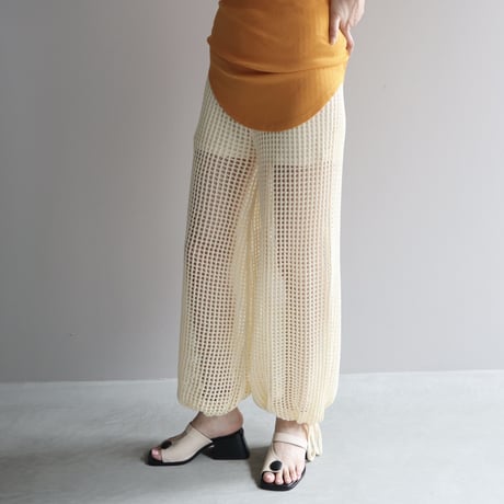 Wide mesh pants - Ivory