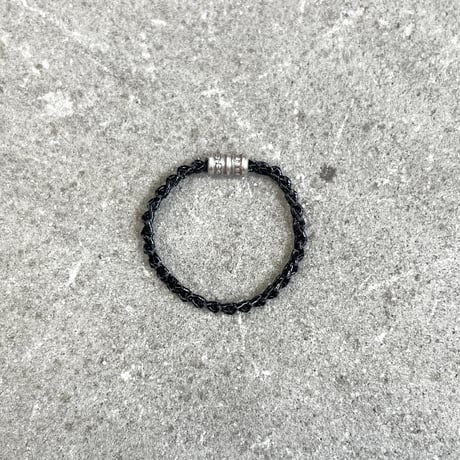 karen silver crochet ring (BLK)