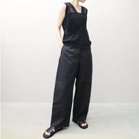 Wool Mix Curved Trousers (Black)