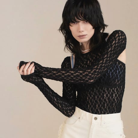 Stretch Lace Tops & Sleeve (BLACK)