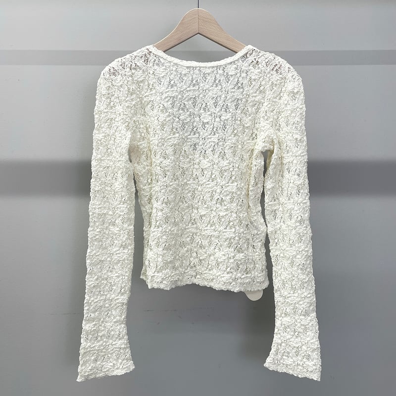 Cotton Shrink Lace 2Way Top (Cream) | Tavy STORE