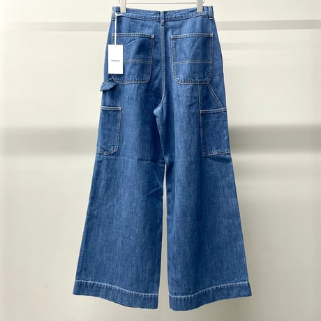 Natural Slub Denim Wide Painter Pants