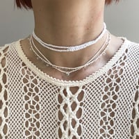 crochet choker (WHT)