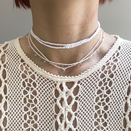 crochet choker (WHT)