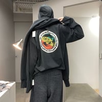 SUPER FINE DRY DAMAGE L/S HOODIE（RASTER CIRCLE） (BLK)