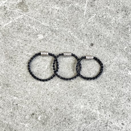 karen silver crochet ring (BLK)