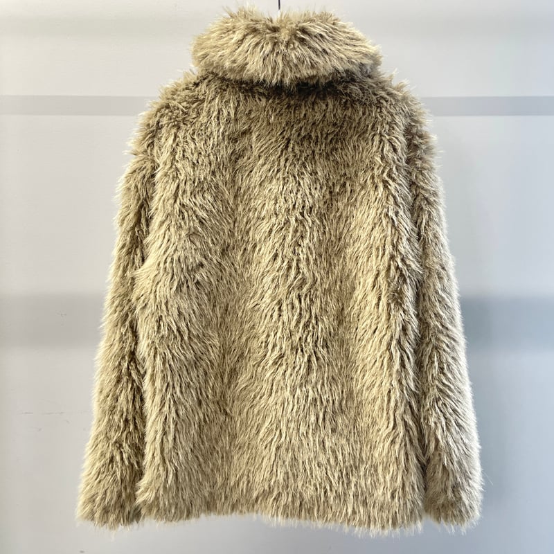 ECO FUR SNAP FRONT JACKET (Khaki) | Tavy STORE