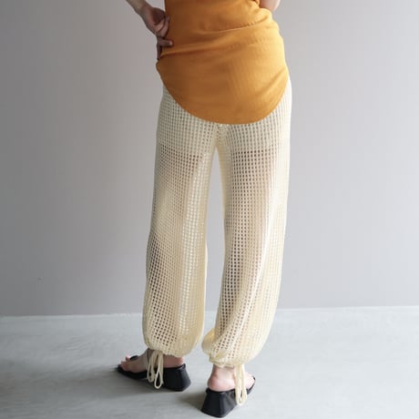 Wide mesh pants - Ivory