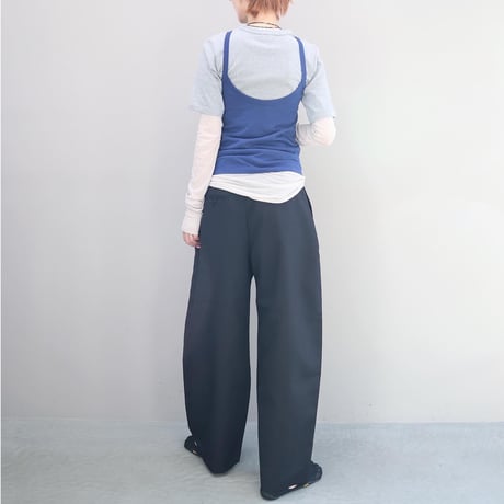 Wool Mix Curved Trousers (Black)