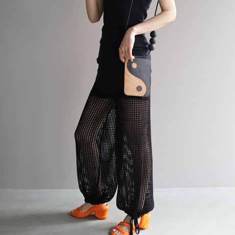 Wide mesh pants - Black