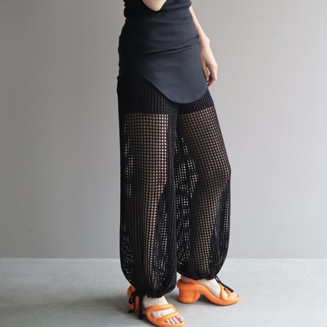 Wide mesh pants - Black