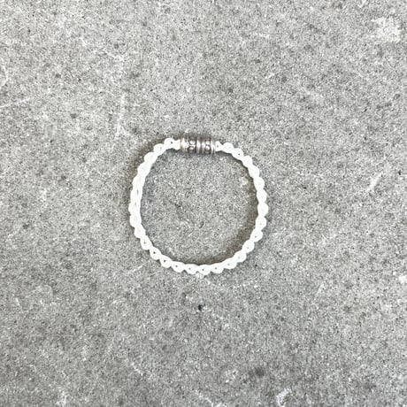 karen silver crochet ring (WHT)
