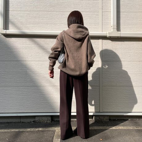 Amunzen 2 tuck wide pants (BROWN)
