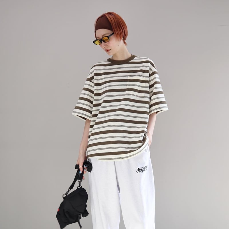 Pile Border Pocket Tee (IVORY) | Tavy STORE