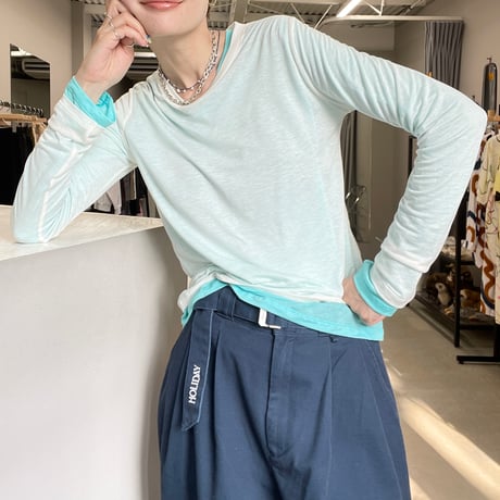 LONG SLEEVE TEE (BLK/BEG/WHT)