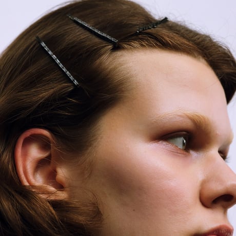 Logo & Rhinestone Hair Pins - 4 Piece Set