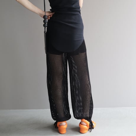 Wide mesh pants - Black